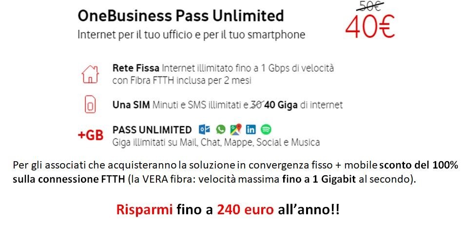 Promozione di Vodafone per gli associati di Confartigianato Imprese Piemonte Orientale