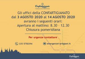 Uffici aperti solo al mattino fino al 17 agosto: il numero e la mail per le emergenze