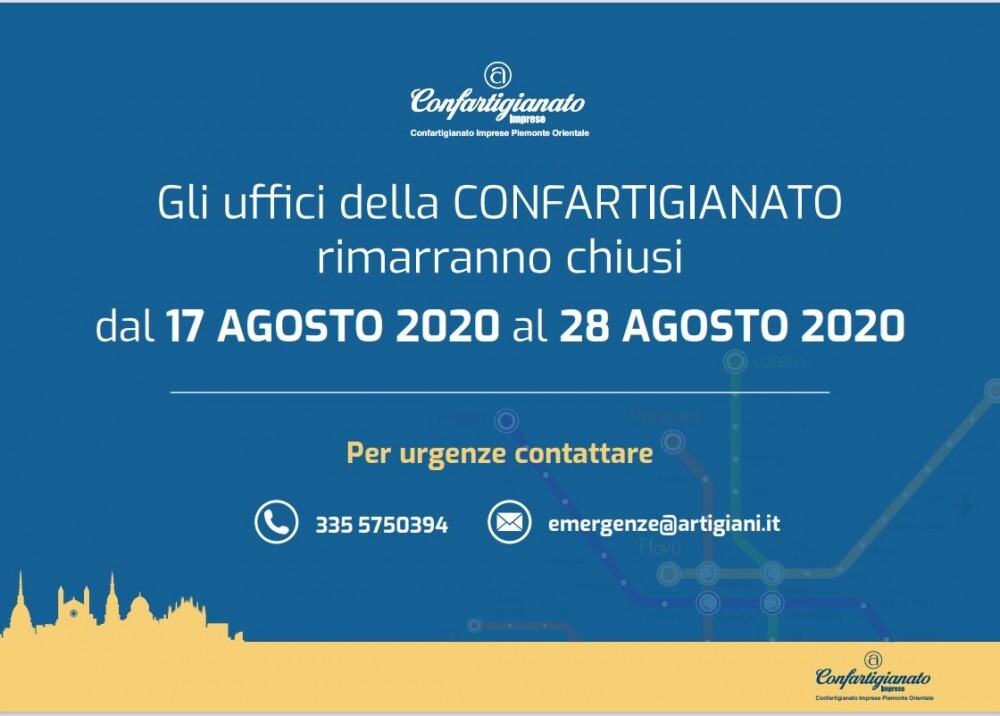 Uffici aperti solo al mattino fino al 17 agosto: il numero e la mail per le emergenze