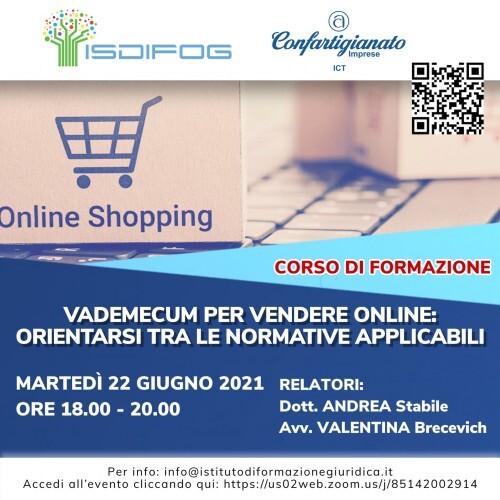 Webinar 22 giugno ore 18: “Vademecum per vendere on line"