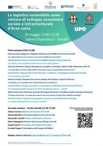 Vercelli 29 maggio: "La logistica sostenibile come vettore di sviluppo economico sociale e infrastrutturale d'Area vasta"