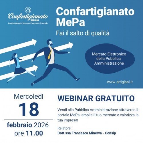 Webinar "Confartigianato MePa - Fai il salto di qualità". Aperte le iscrizioni all'incontro gratuito