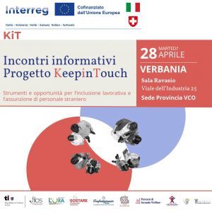 INTERREG - Progetto K.I.T. (Keep In Touch) dedicato all'assunzione di personale straniero o con disabilità: incontro a Verbania