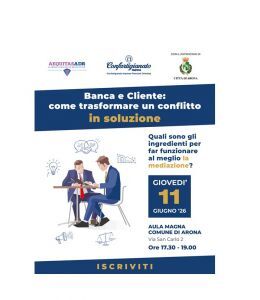 "Banca e cliente: come trasformare un conflitto in soluzione": partecipa all'incontro 