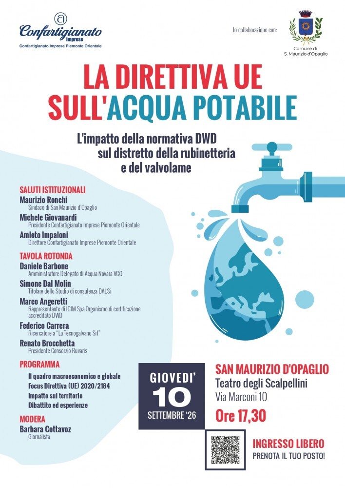 "La Direttiva DWD - Acqua Potabile e l'impatto sul distretto di rubinetteria e valvolame"