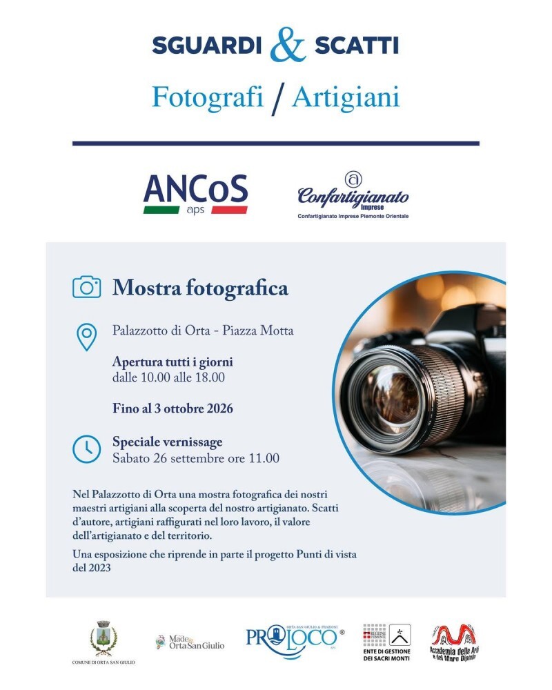"Sguardi & Scatti": il lavoro artigiano diventa fotografia d'autore nel Palazzotto di Orta - Visite dal 26 settembre al 3 ottobre