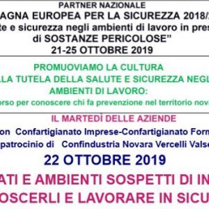 Settimana europea per la sicurezza: Confartigianato organizza “Il martedì delle aziende”