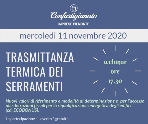 Webinar gratuito sui nuovi valori di trasmittanza dei serramenti: sono aperte le iscrizioni