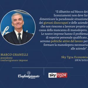 Granelli a SkyTg24: "La manodopera qualificata è introvabile"