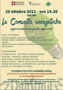 Le comunità energetiche: opportunità, buone prassi, esperienze