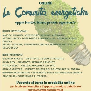 Le comunità energetiche: opportunità, buone prassi, esperienze
