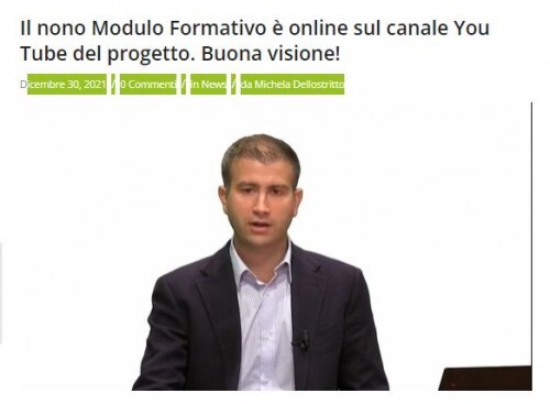 Il nono modulo formativo è online sul canale You Tube