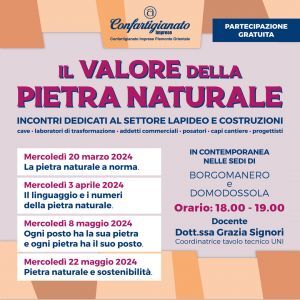 "Il valore della pietra naturale" - Incontri dedicati al settore lapideo e delle costruzioni