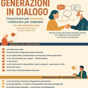 "Generazioni in dialogo": due giorni di workshop per i Movimenti Donne Impresa e Giovani del Piemonte. Iscrizioni entro il 17 settembre