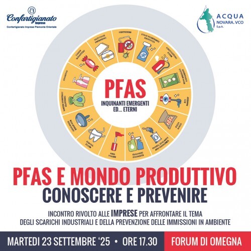 "I Pfas,  gli inquinanti emergenti ed...eterni": Confartigianato organizza un incontro con Acqua Novara Vco