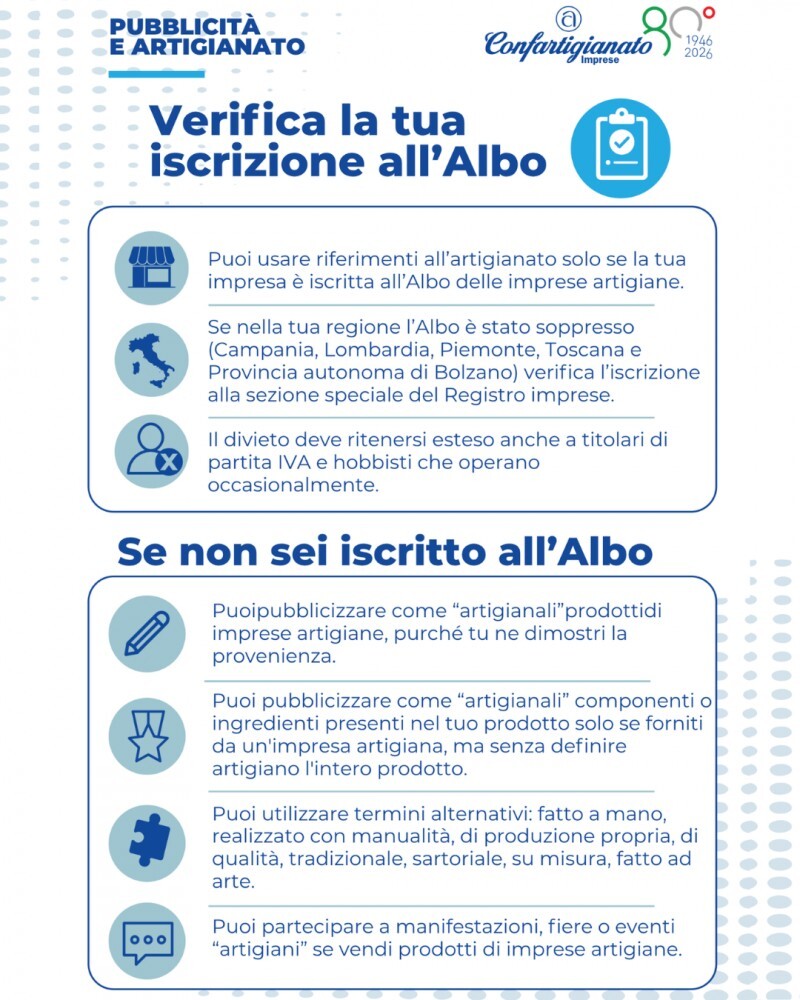 Artigianale sì, ma soltanto se sei artigiano. La nuova legge voluta fortemente da Confartigianato contro le pubblicità ingannevoli