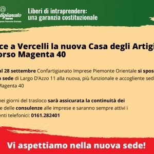 Parte il 24 settembre il trasloco degli uffici a Vercelli: i servizi non si interrompono