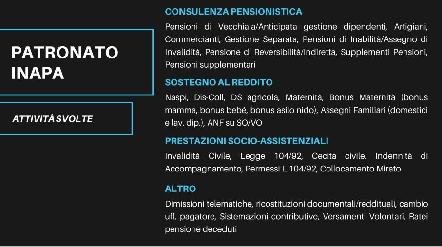 Pratiche per il lavoro e la famiglia: è possibile fissare un appuntamento con il Patronato Inapa