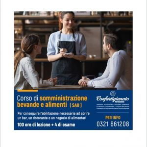 Aperte le iscrizioni al corso di Somministrazione alimenti e bevande e commercio alimentare 