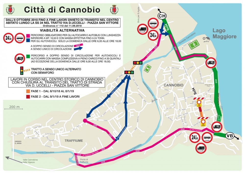 Statale 34 a Cannobio: si raccolgono segnalazioni per richiedere le deroghe allo stop dei mezzi pesanti