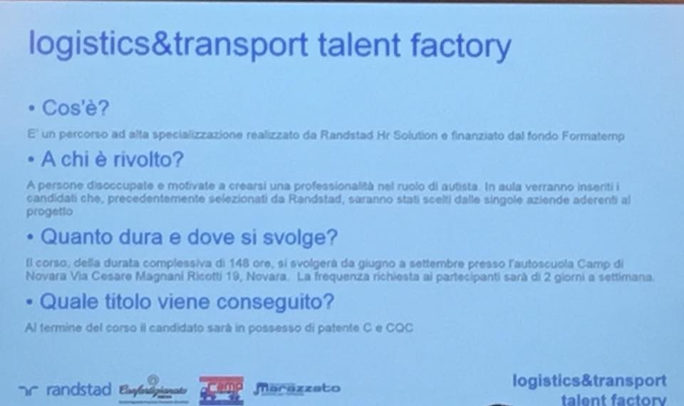 E' partito il Talent factory per formare nuovi autisti