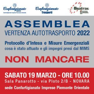 Vertenza autotrasporto - Aggiornamenti e assemblea del 19 marzo a Novara