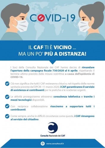 Le attività dei CAF: chiusi al pubblico ma operativi on line