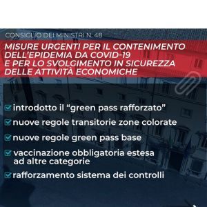 Emergenza Covid -  Arriva il green pass rafforzato